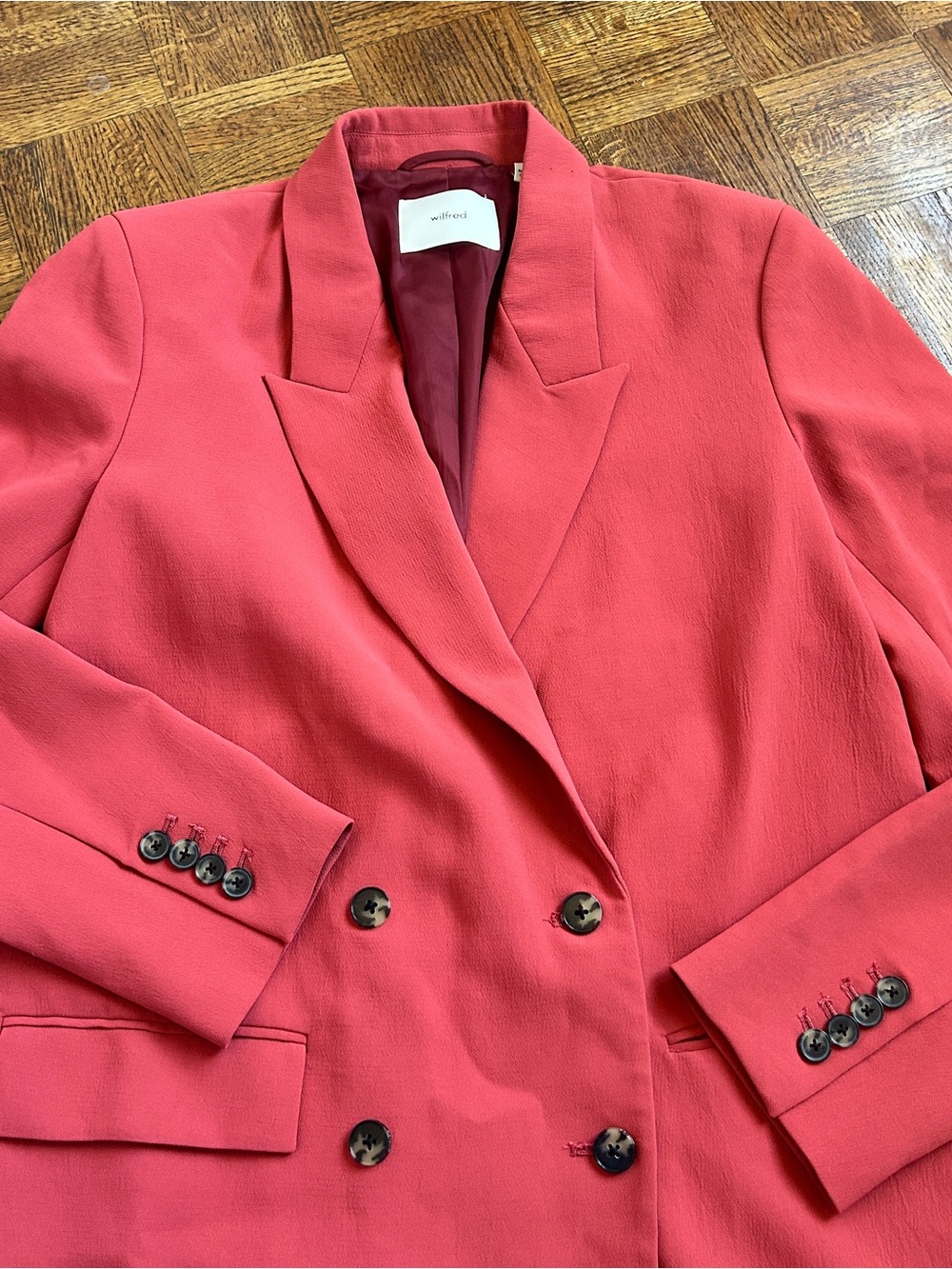 Wilfred Coral Double-Breasted Blazer